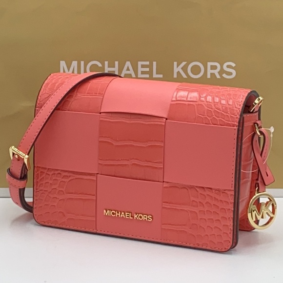 Michael Kors Handbags - MICHAEL KORS MERCER SMALL CLUTCH XBODY GRAPEFRUIT